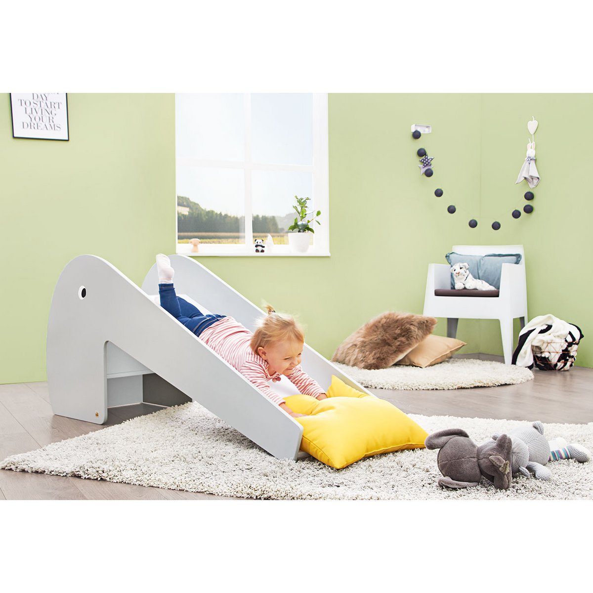 Indoor-slide „Lotta”, grey/white