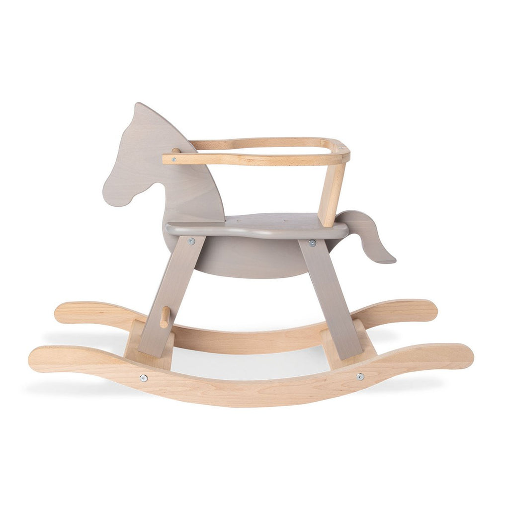 Rocking horse „Pinolino” with ring, grey/natural
