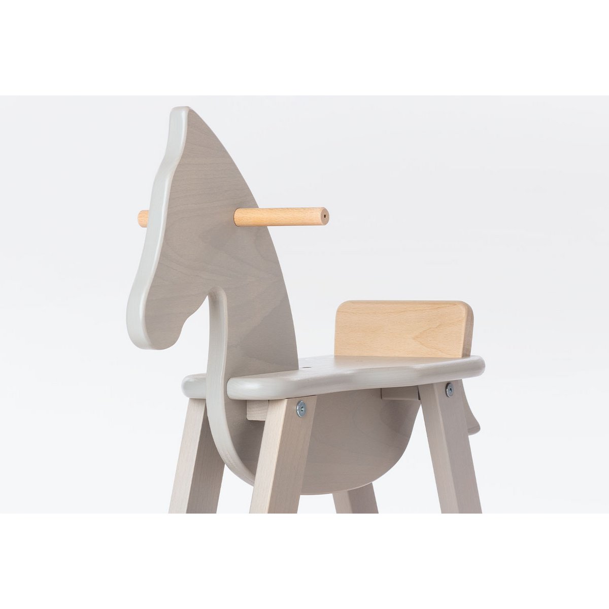 Rocking horse „Pinolino” with ring, grey/natural