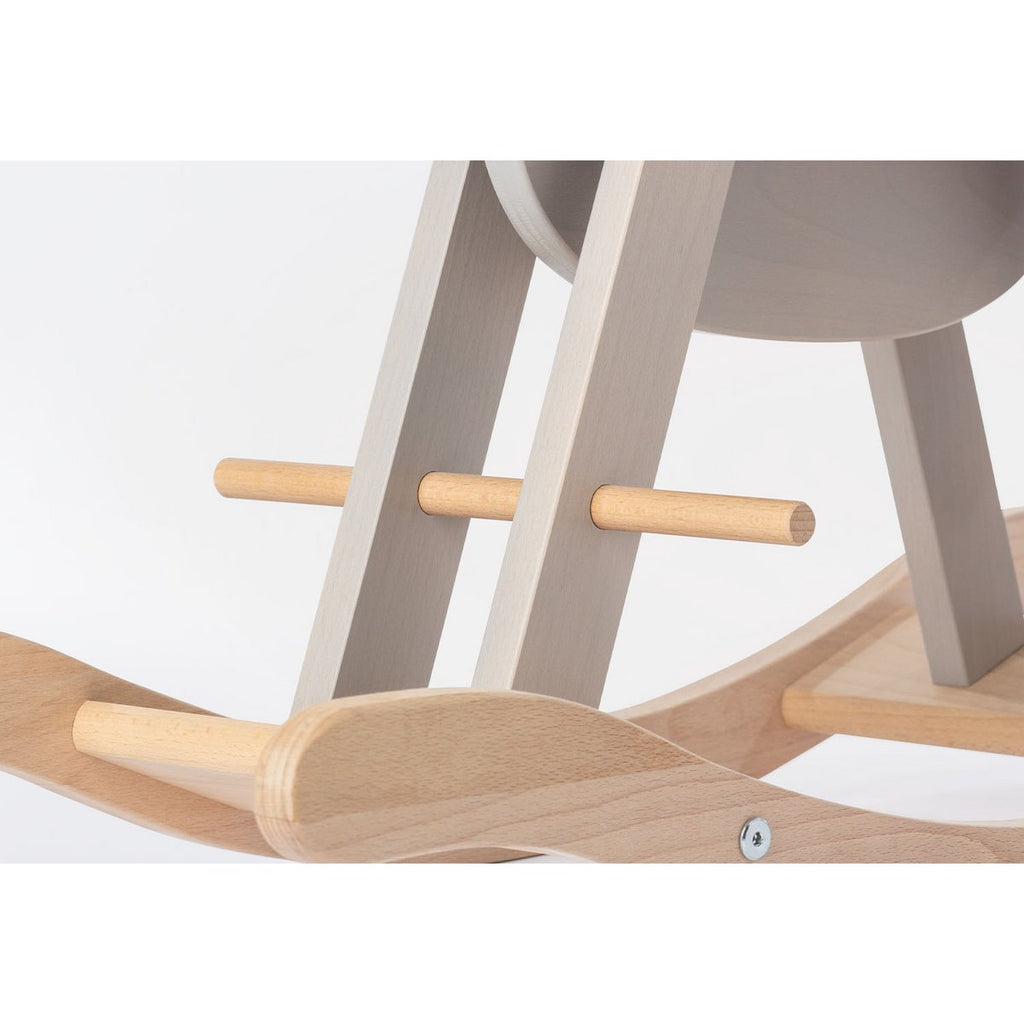 Rocking horse „Pinolino” with ring, grey/natural