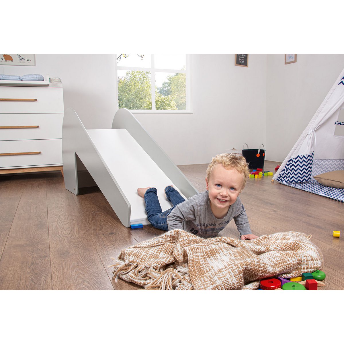 Indoor-slide „Lotta”, grey/white