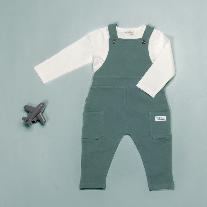 Pilot Club Baby Dungaree | Sea Pine