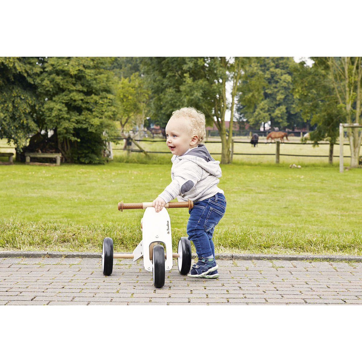 Mini tricycle „Charlie”, white/natural