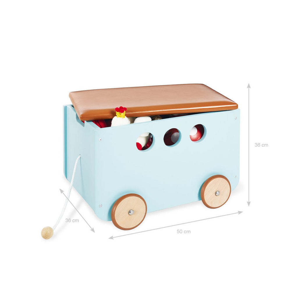 Toy chest on wheels „Jim”, mint